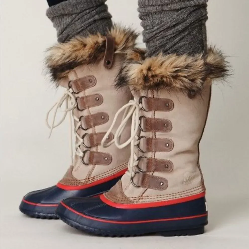 Sorel Joan Of Arctic Tan Waterproof Lined Shearling Winter Boots- Size 7